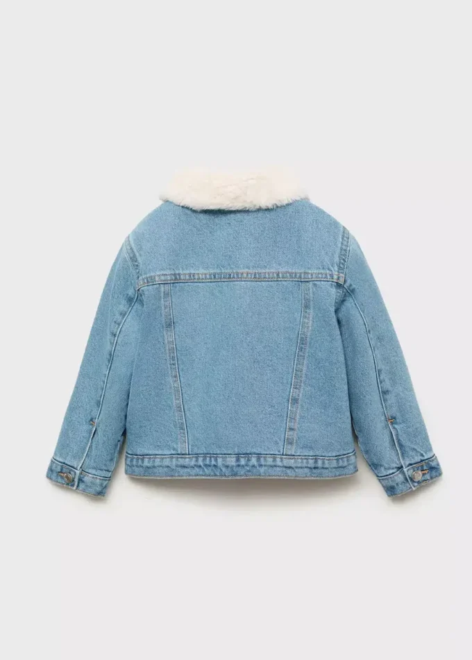 Veste en denim effet fourrure
