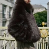 Veste en fausse fourrure avec fermeture à glissière