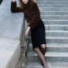 Veste en fausse fourrure avec revers