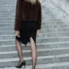 Veste en fausse fourrure avec revers