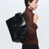 Veste en laine avec col montant et poches
