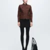 Veste en laine avec col montant et poches