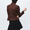 Veste en laine avec col montant et poches