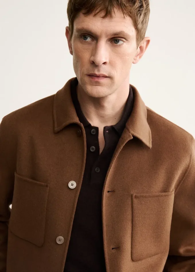 Veste en laine faite main avec fermeture éclair