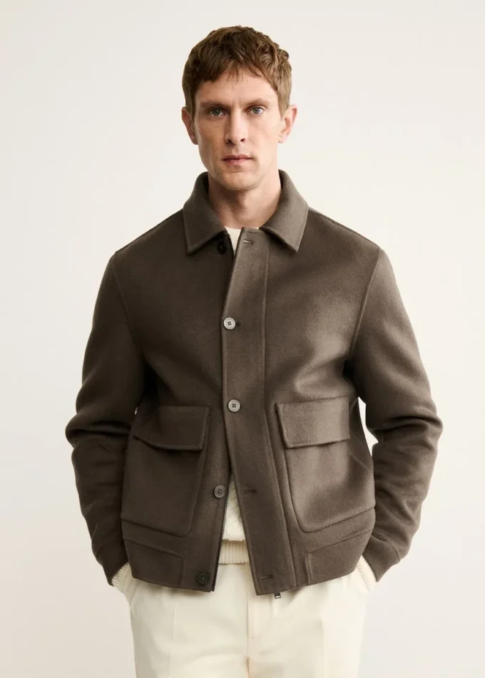 Veste en laine faite main avec poches