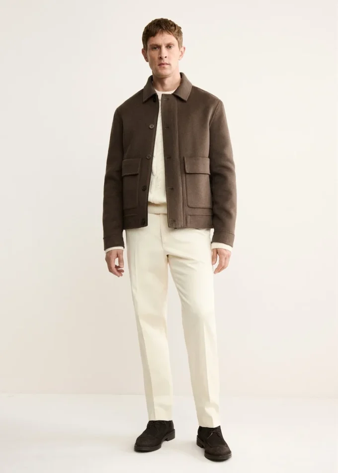 Veste en laine faite main avec poches