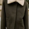 Veste en laine mélangée avec col amovible