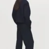 Veste en laine mélangée avec col en peau lainée mélangée