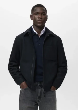 Veste en laine mélangée avec poche