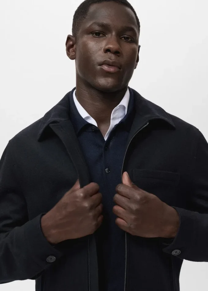 Veste en laine mélangée avec poche