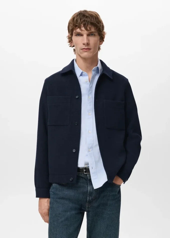 Veste en laine mélangée avec poches