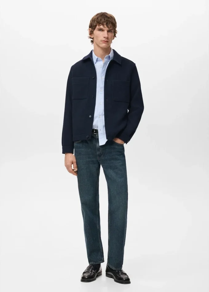Veste en laine mélangée avec poches