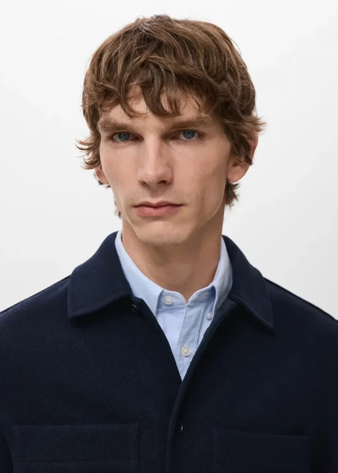 Veste en laine mélangée avec poches