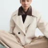 Veste en laine mélangée à maxi revers