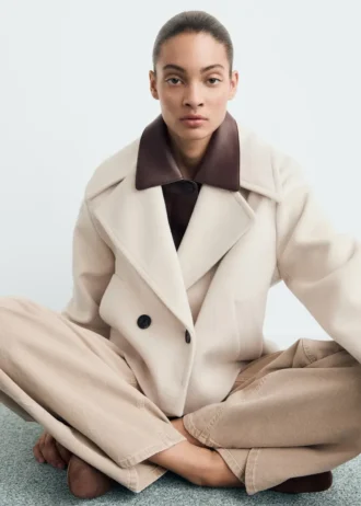 Veste en laine mélangée à maxi revers