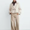 Veste en laine mélangée à maxi revers