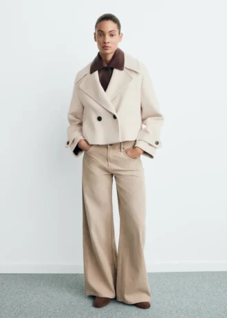Veste en laine mélangée à maxi revers
