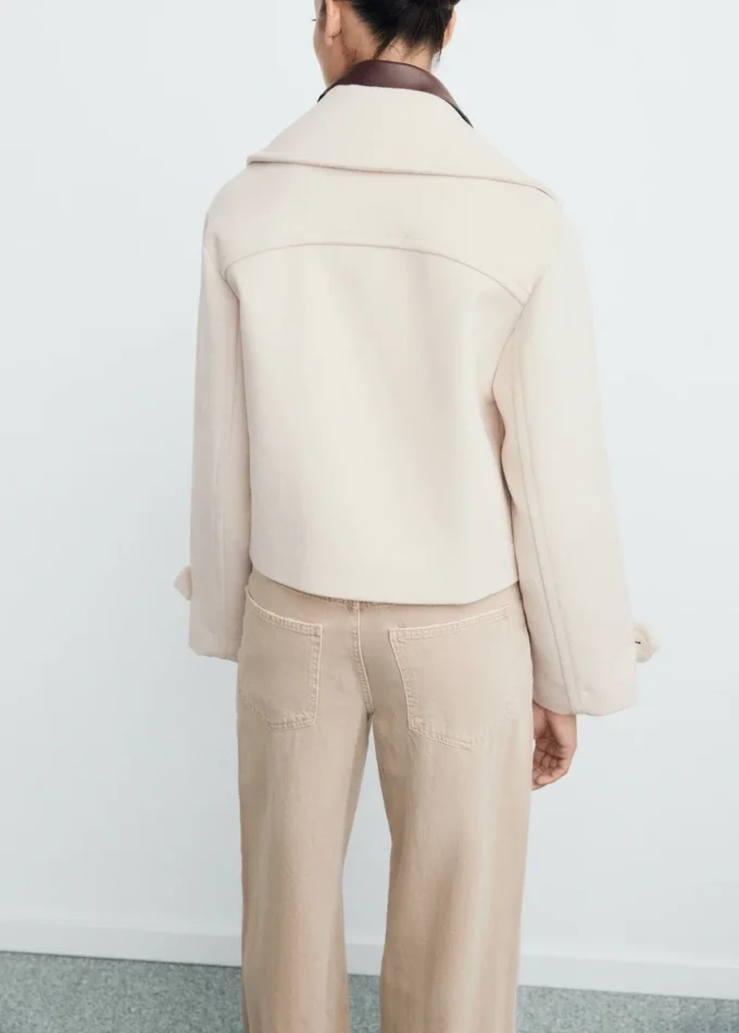 Veste en laine mélangée à maxi revers