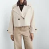Veste en laine mélangée à maxi revers