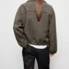 Veste en laine à motif pied-de-poule