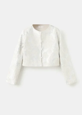 Veste en lin brodée avec paillettes