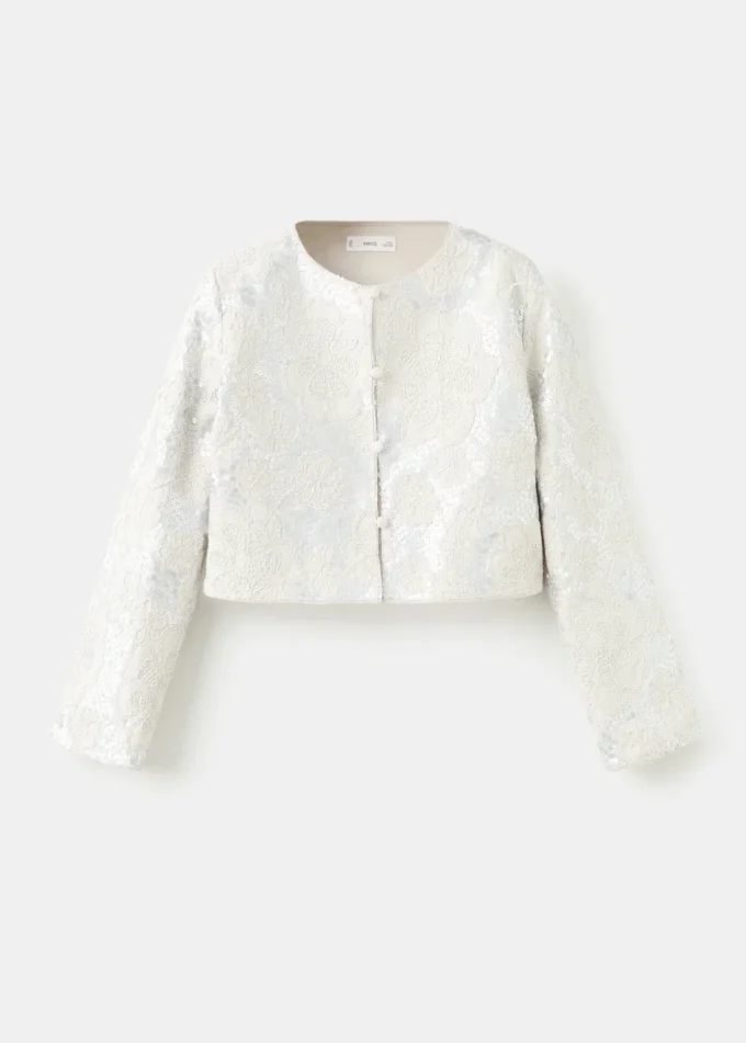 Veste en lin brodée avec paillettes