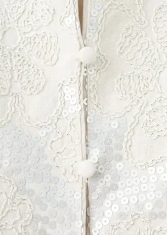 Veste en lin brodée avec paillettes