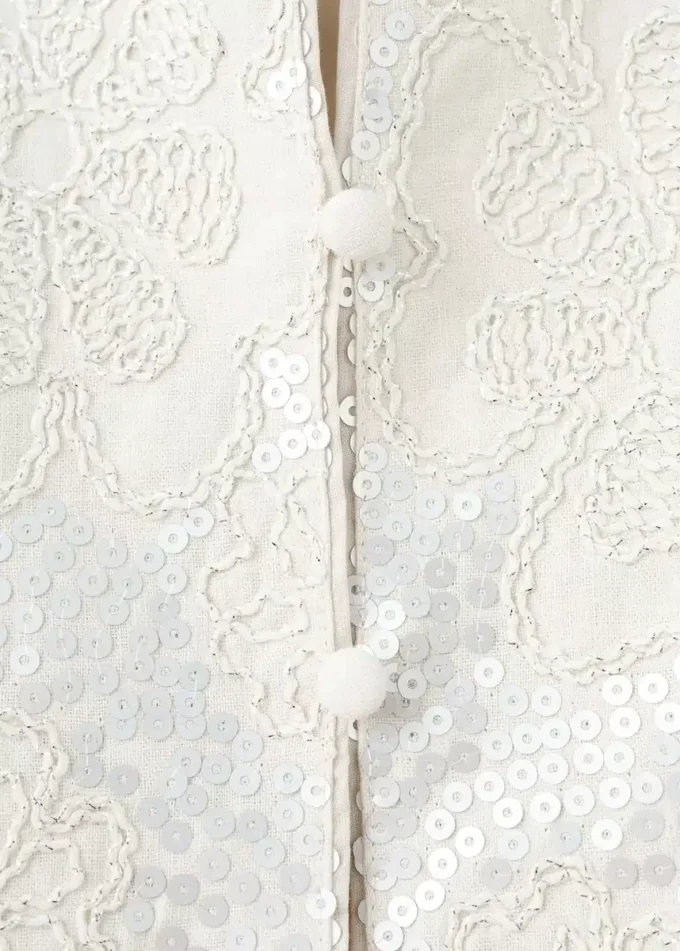 Veste en lin brodée avec paillettes