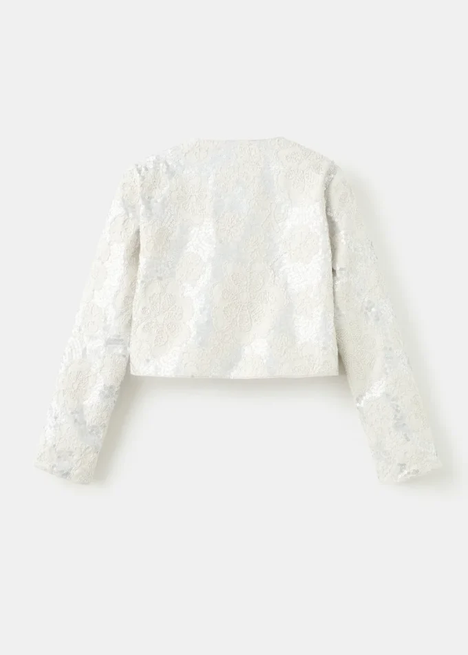 Veste en lin brodée avec paillettes