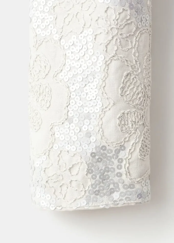Veste en lin brodée avec paillettes