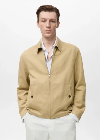 Veste en lin à fermeture éclair