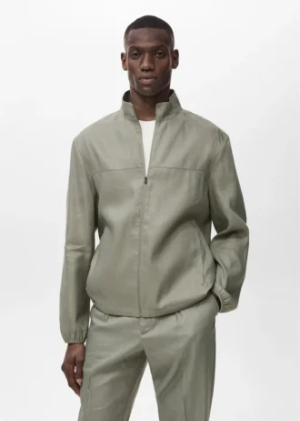Veste en lin à fermeture éclair