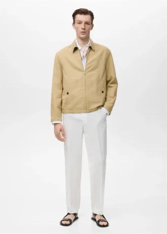 Veste en lin à fermeture éclair