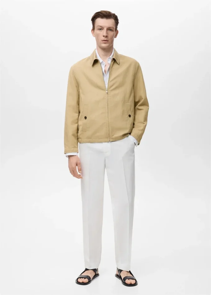 Veste en lin à fermeture éclair