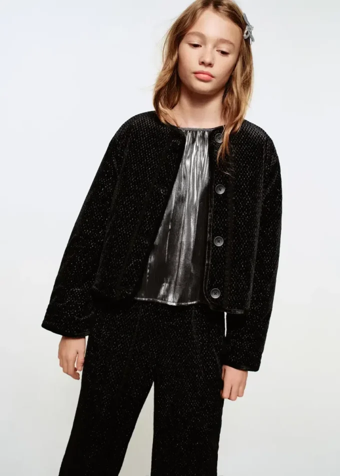 Veste en lurex avec boutons