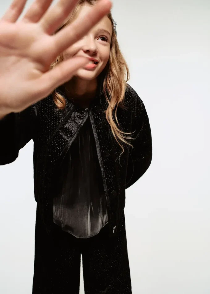 Veste en lurex avec boutons