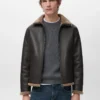 Veste en polaire simili cuir