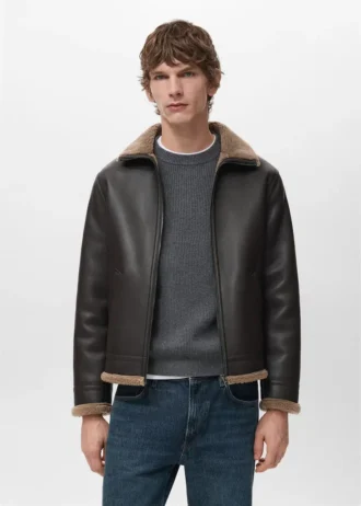Veste en polaire simili cuir
