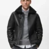 Veste en polaire simili cuir