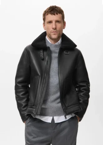 Veste en polaire simili cuir