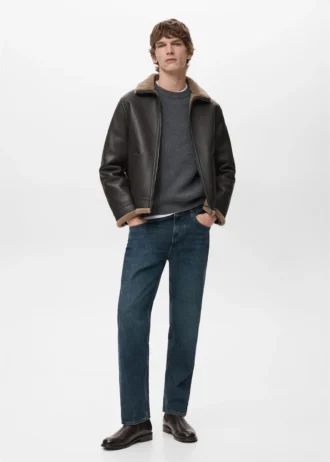 Veste en polaire simili cuir