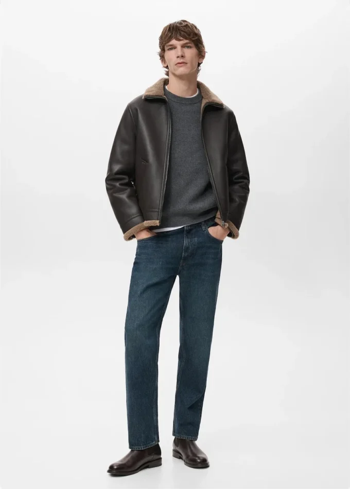 Veste en polaire simili cuir