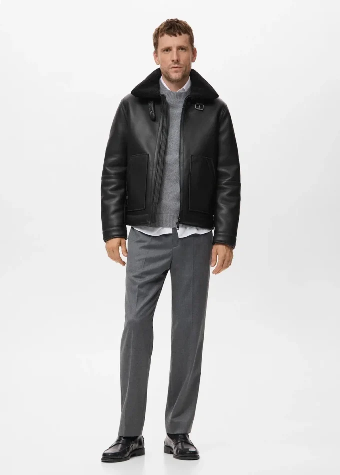 Veste en polaire simili cuir