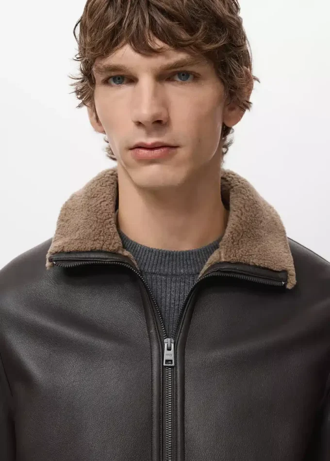 Veste en polaire simili cuir