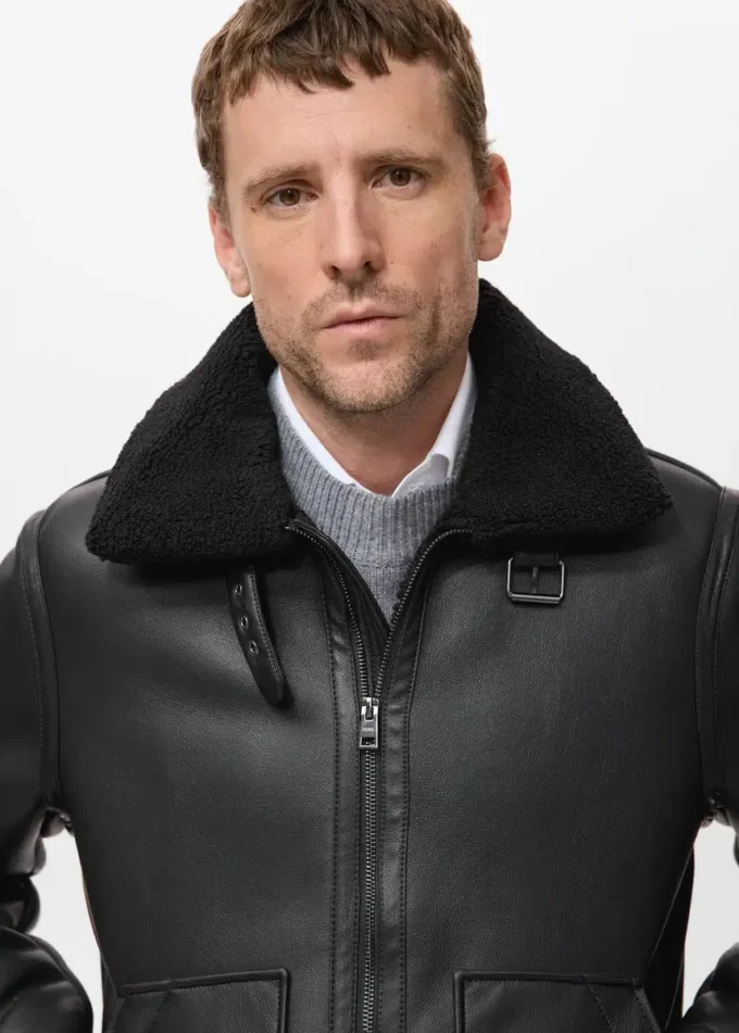 Veste en polaire simili cuir