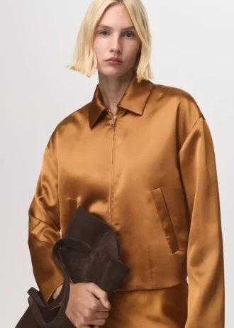 Veste en satin avec poches