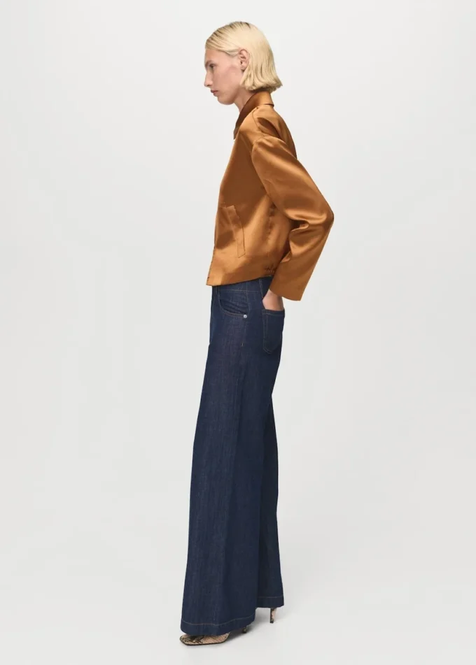 Veste en satin avec poches