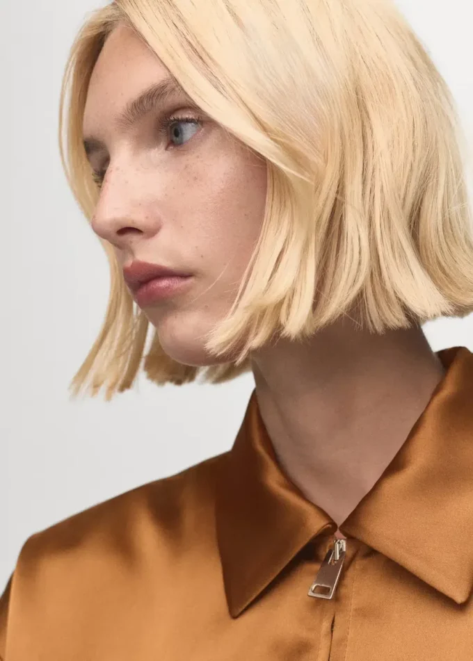 Veste en satin avec poches