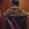 Veste en simili cuir avec col en fausse fourrure