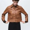 Veste en simili cuir avec poches